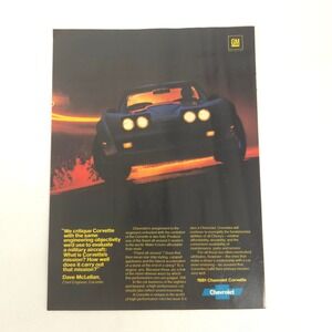 1981 Chevrolet Corvette Print Ad Sports Car Advertising GM Garage Wall Decor Art